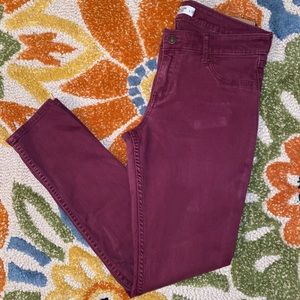 Abercrombie Maroon Burgundy Skinny Jeans